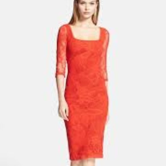 JEAN PAUL GAULTIER Fuzzi Soleil Tattoo Lace Red Dress Small - Picture 10 of 10